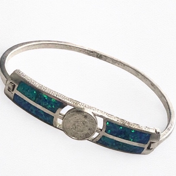 Vintage Mexican Alpaca Silver Coin Bracelets - Picture 3 of 9